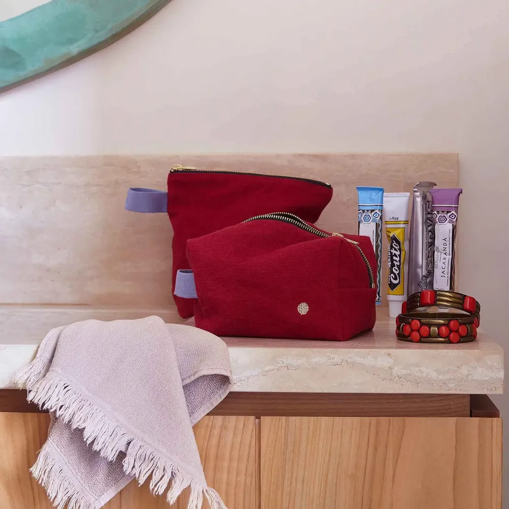 Pochettes - Trousse cube Iona Cherry S 15,5 x 10 x 10 - LA CERISE SUR LE GATEAU