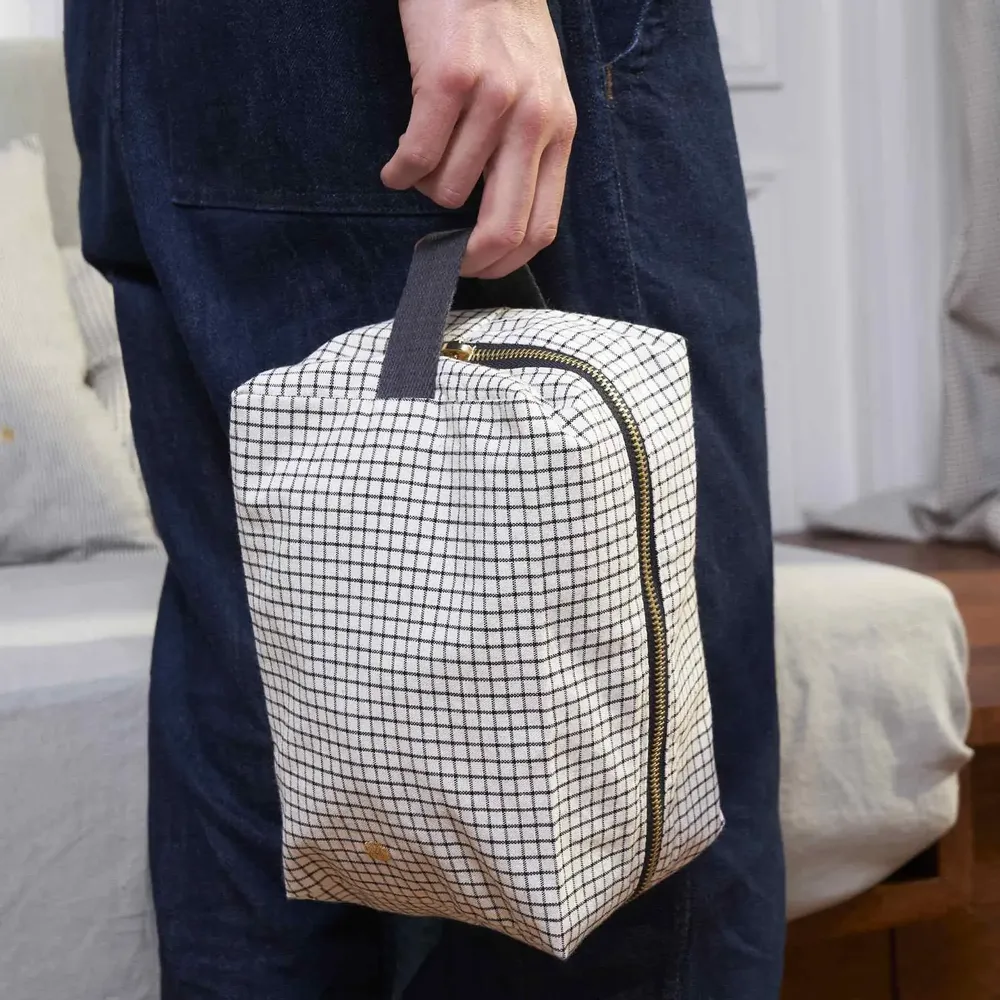 Pochettes - Trousse cube Gustave Caviar L 22 x 14 x 10,5 - LA CERISE SUR LE GATEAU