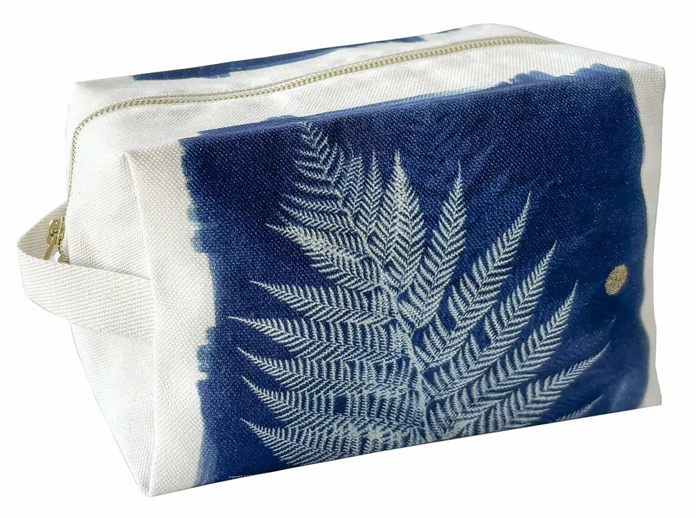 Pochettes - Trousse cube Fougère Bleu L 22 x 14 x 10,5 - LA CERISE SUR LE GATEAU