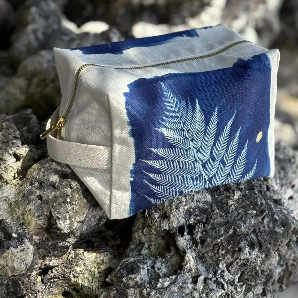 Pochettes - Trousse cube Fougère Bleu L 22 x 14 x 10,5 - LA CERISE SUR LE GATEAU
