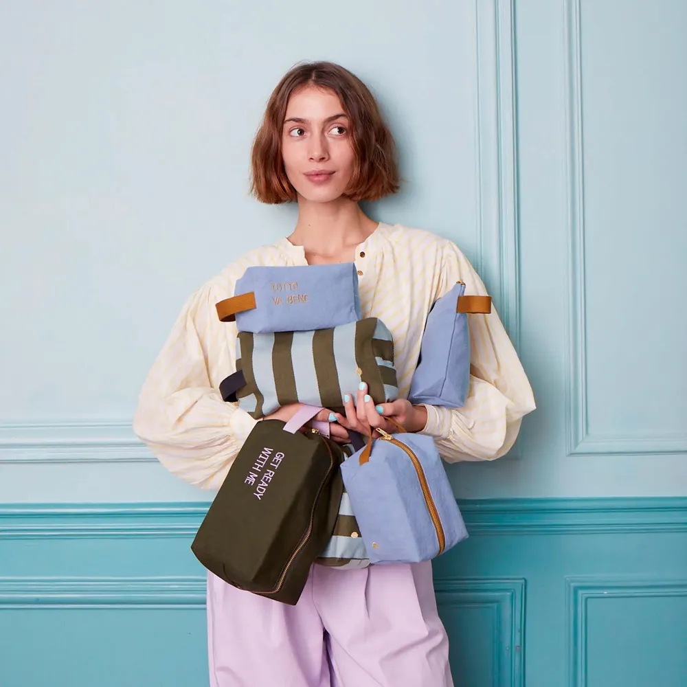 Pochettes - Trousse cube Rita Matcha L 14 x 22 x 11 - LA CERISE SUR LE GATEAU