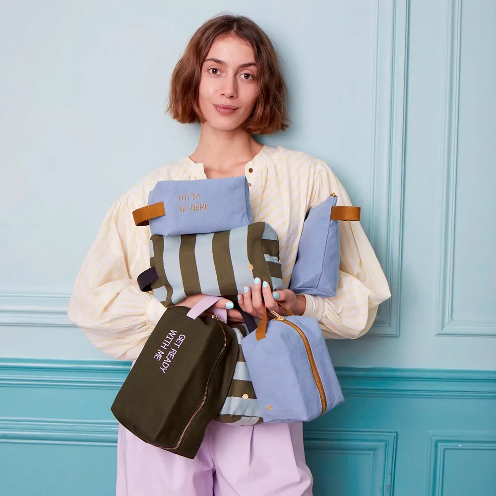 Pochettes - Trousse cube Rita Matcha S 10 x 16 x 10 - LA CERISE SUR LE GATEAU