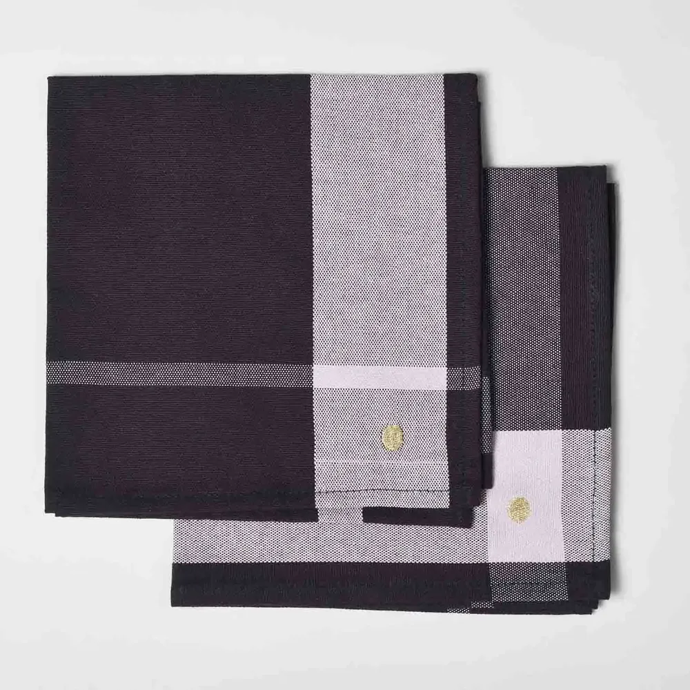 Napkins - Set of 2 La nonna napkins Caviar 45 X 45 - LA CERISE SUR LE GATEAU