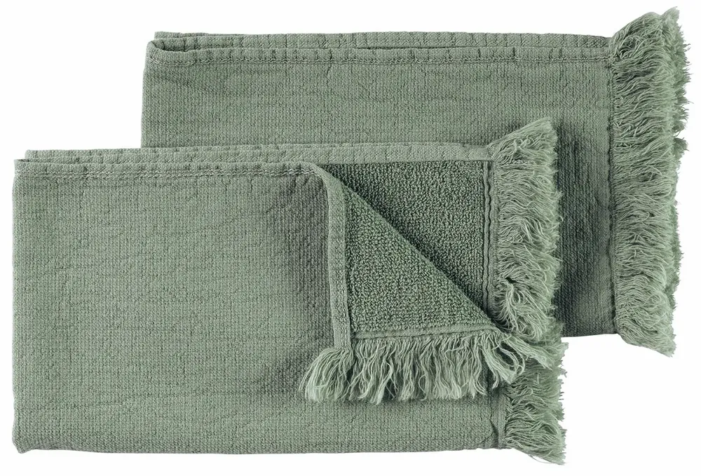 Bath towels - Set of 2 Luna Guest Towels Detox Green 50 X 30 - LA CERISE SUR LE GATEAU