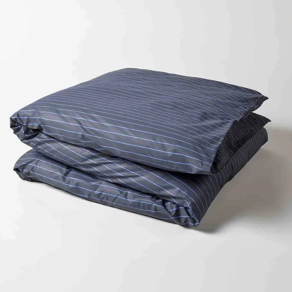 Bed linens - Line duvet cover Blue 220 X 240 - LA CERISE SUR LE GATEAU