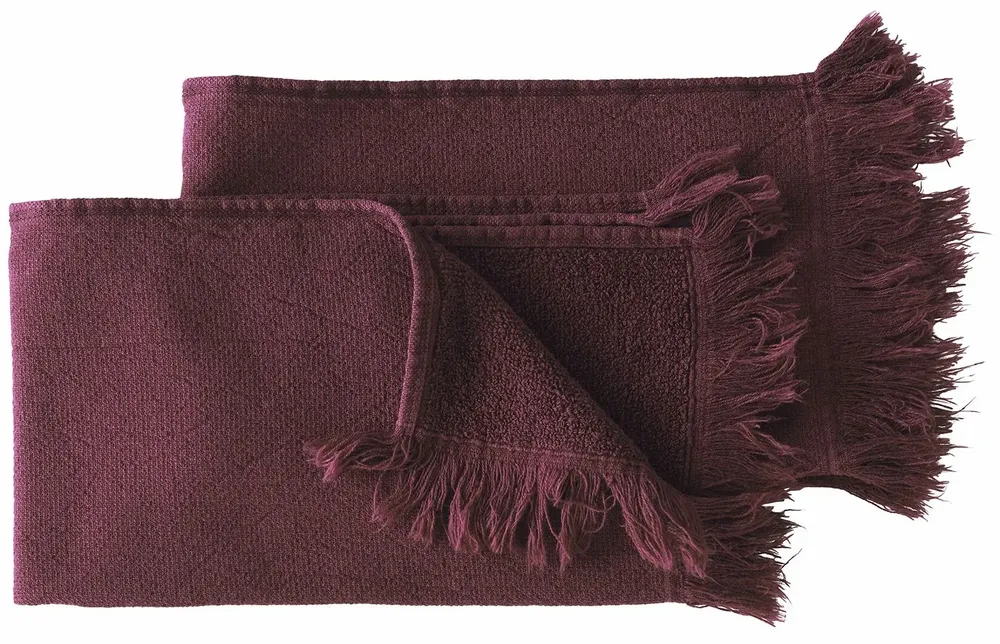 Serviettes de bain - Lot de 2 serviettes invités Luna Wine 50 x 30 - LA CERISE SUR LE GATEAU
