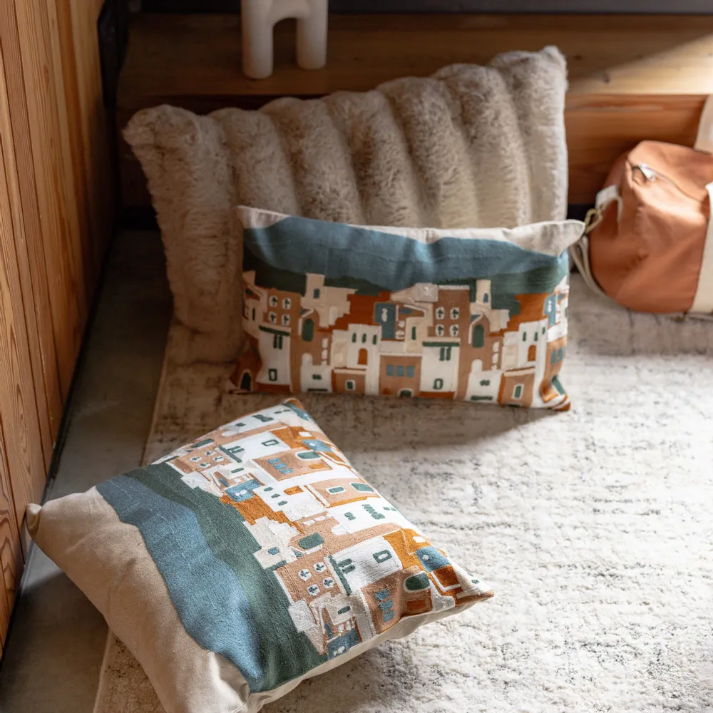 Cushions - Embroidered Cushion Elie Multico 45 X 45 - MAISON VIVARAISE - SDE VIVARAISE WINKLER