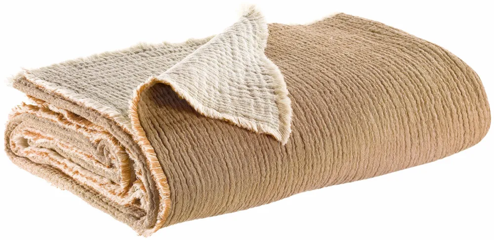 Bed linens - Emilio Throw Cuivre 180 X 260 - MAISON VIVARAISE - SDE VIVARAISE WINKLER