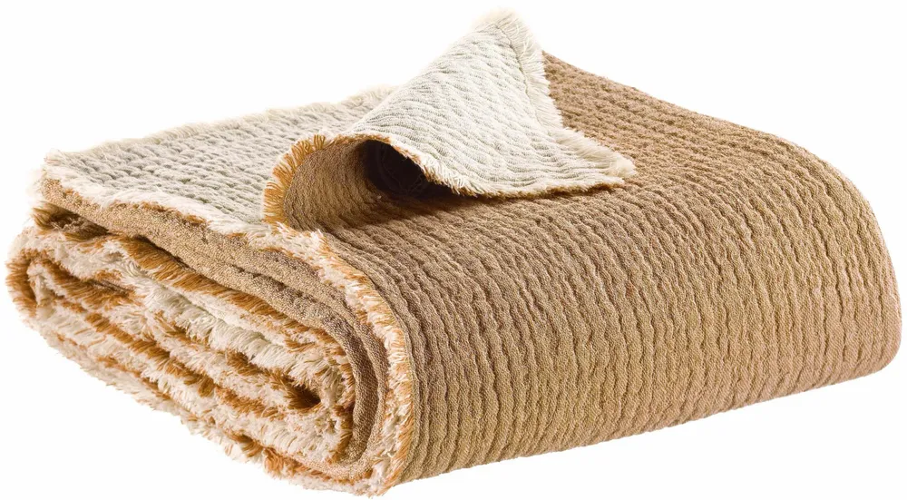 Throw blankets - Emilio Throw Blanket Cuivre 130 X 200 - MAISON VIVARAISE - SDE VIVARAISE WINKLER