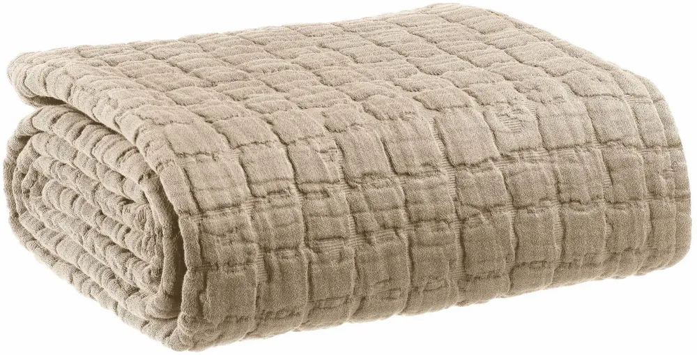 Throw blankets - Swami Throw Blanket Muscade 130 X 200 - MAISON VIVARAISE - SDE VIVARAISE WINKLER