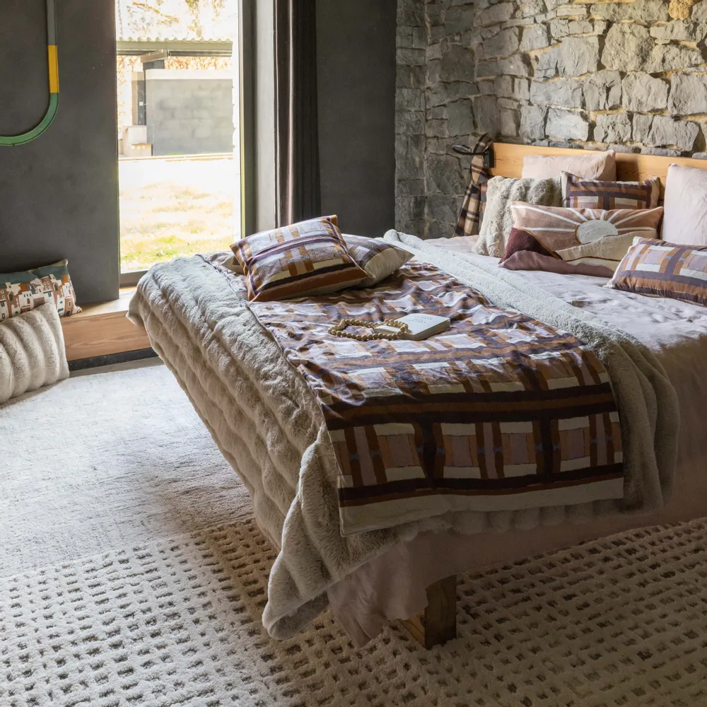 Coussins - Coussin imprimé Taho Cuivre 45 x 45 - MAISON VIVARAISE - SDE VIVARAISE WINKLER