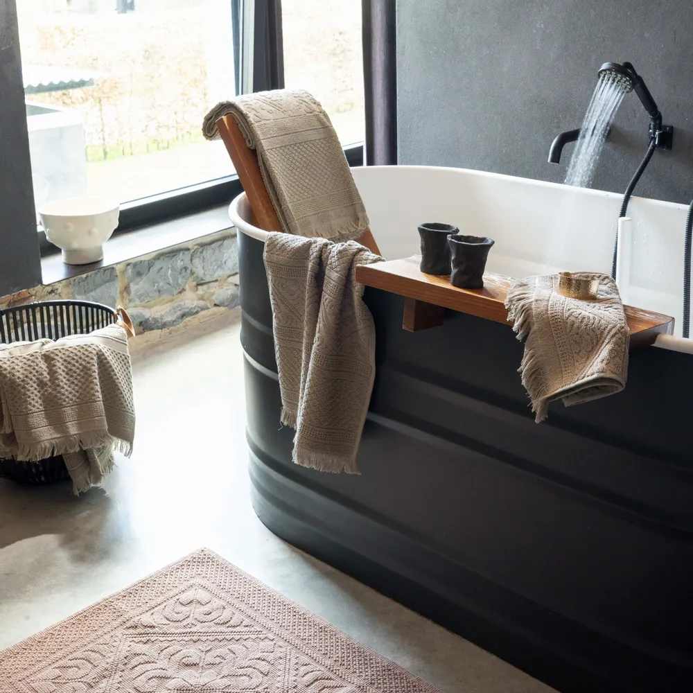 Bath towels - Zoé Guest Towel Noisette 30 X 50 - MAISON VIVARAISE - SDE VIVARAISE WINKLER