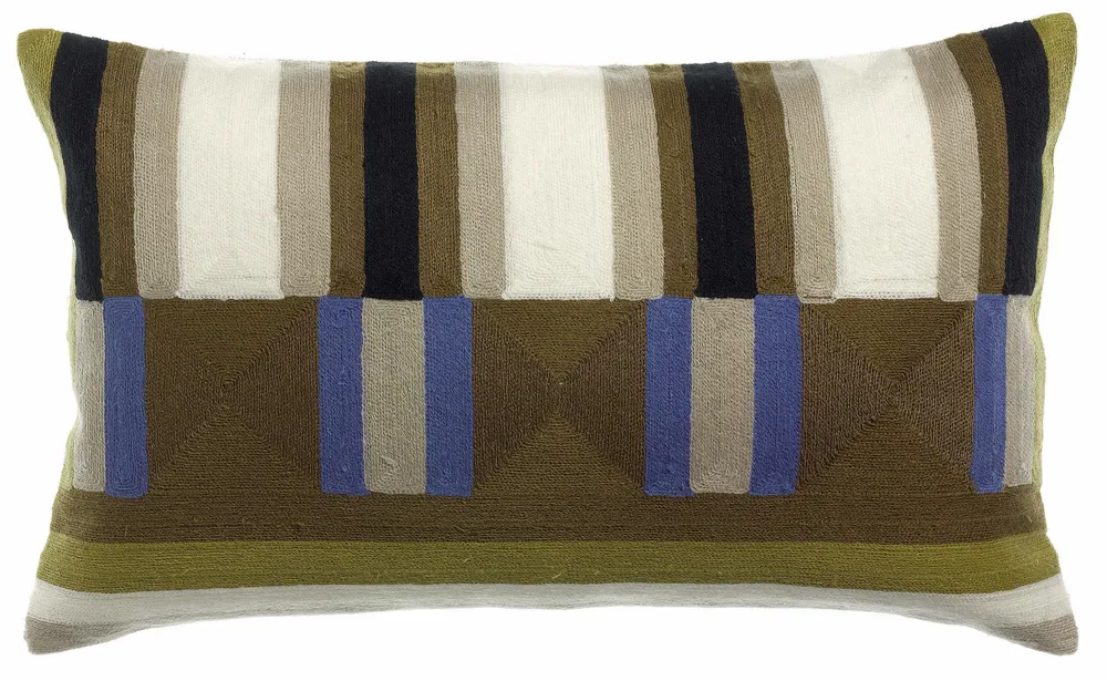 Cushions - Embroidered Cushion Jason Ciel 30 X 50 - MAISON VIVARAISE - SDE VIVARAISE WINKLER