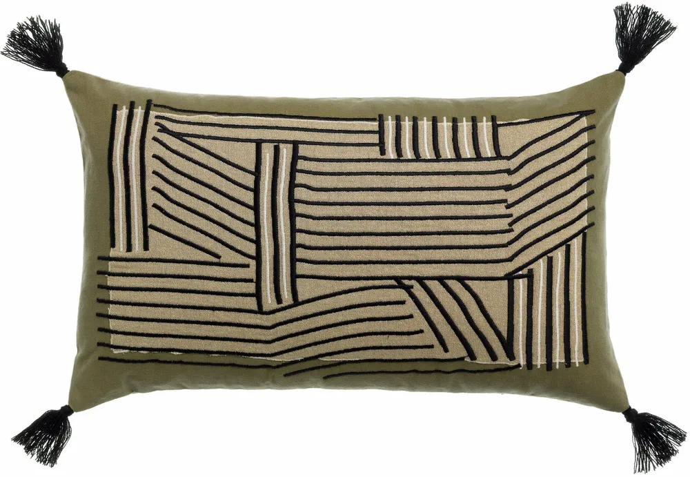 Cushions - Embroidered Cushion Kori Cèdre 30 X 50 - MAISON VIVARAISE - SDE VIVARAISE WINKLER