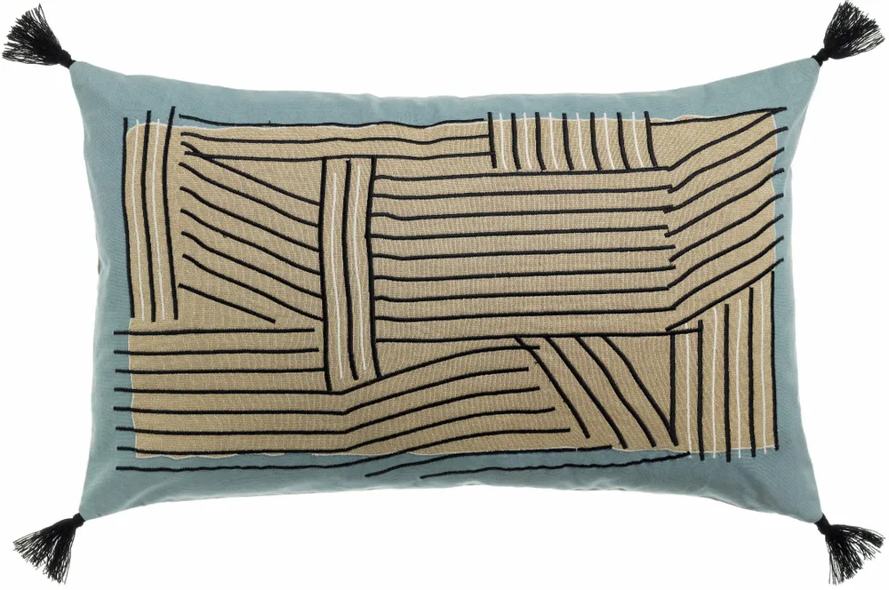 Cushions - Embroidered cushion Kori Ciel 40 X 65 - MAISON VIVARAISE - SDE VIVARAISE WINKLER