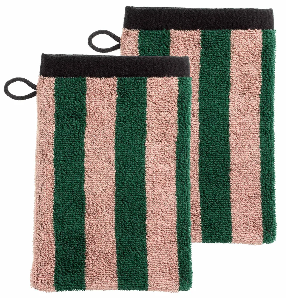 Other bath linens - Set of 2 wash mitts Charly Basilic 15 X 21 - LA CERISE SUR LE GATEAU