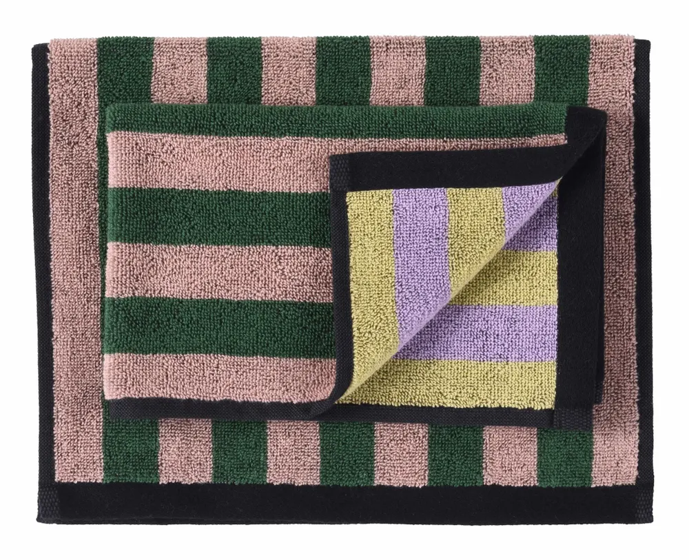 Bath towels - Set of 2 Charly guest towels Basilic 30 X 50 - LA CERISE SUR LE GATEAU