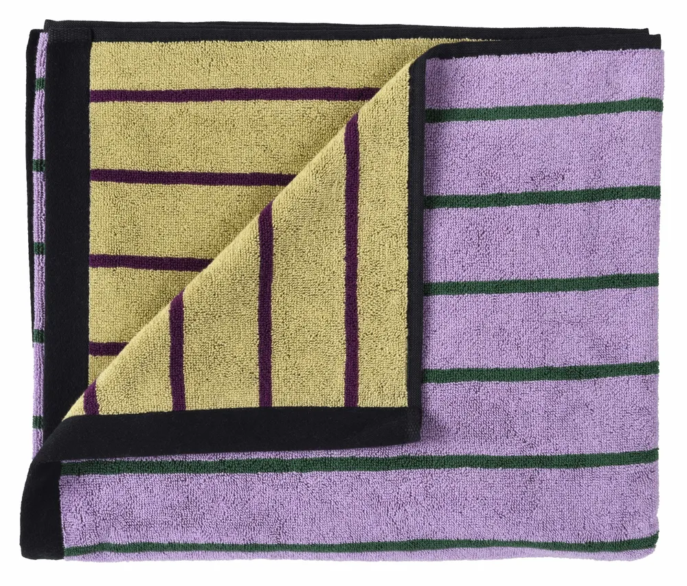 Bath towels - Maxi Bath Sheet Charly Lilas 100 X 160 - LA CERISE SUR LE GATEAU