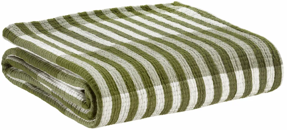 Throw blankets - Calista Throw Olive 137 X 180 - MAISON VIVARAISE - SDE VIVARAISE WINKLER