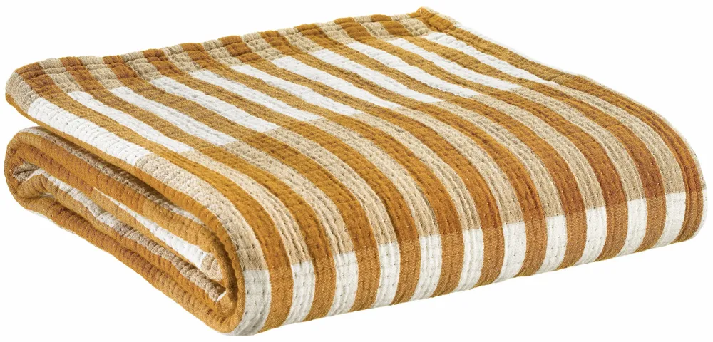 Throw blankets - Throw Calista Safran 137 X 180 - MAISON VIVARAISE - SDE VIVARAISE WINKLER