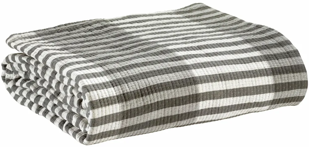 Linge de lit - Jeté Calista Cendre 240 x 260 - MAISON VIVARAISE - SDE VIVARAISE WINKLER