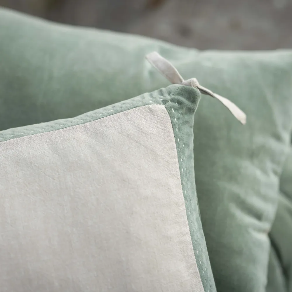 Coussins - Coussin Elise Chambray Verveine 45 x 45 - MAISON VIVARAISE - SDE VIVARAISE WINKLER