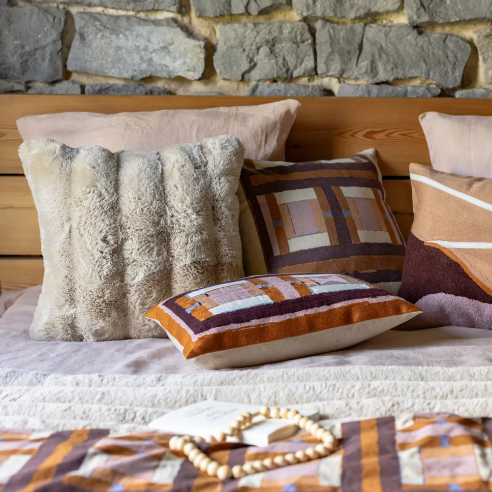 Coussins - Coussin brodé Taho Cuivre 30 x 50 - MAISON VIVARAISE - SDE VIVARAISE WINKLER