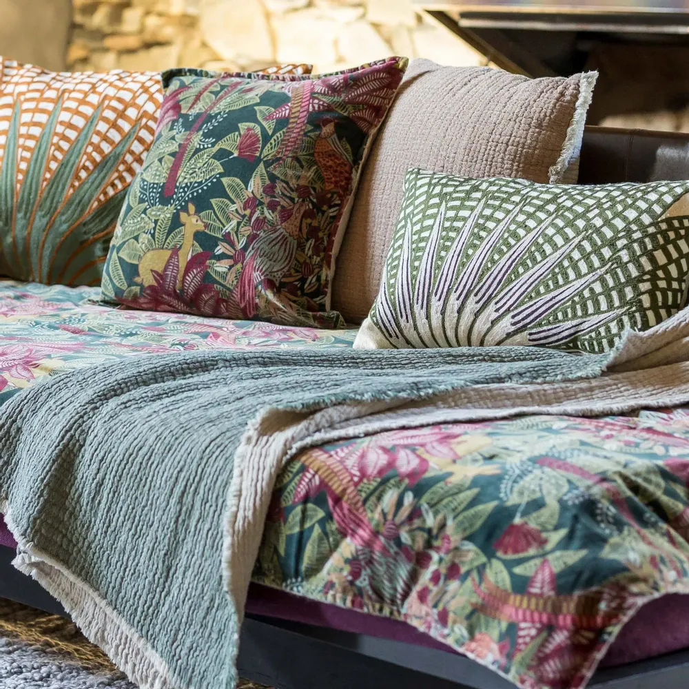 Cushions - Ewan Embroidered Cushion Lin 40 X 65 - MAISON VIVARAISE - SDE VIVARAISE WINKLER