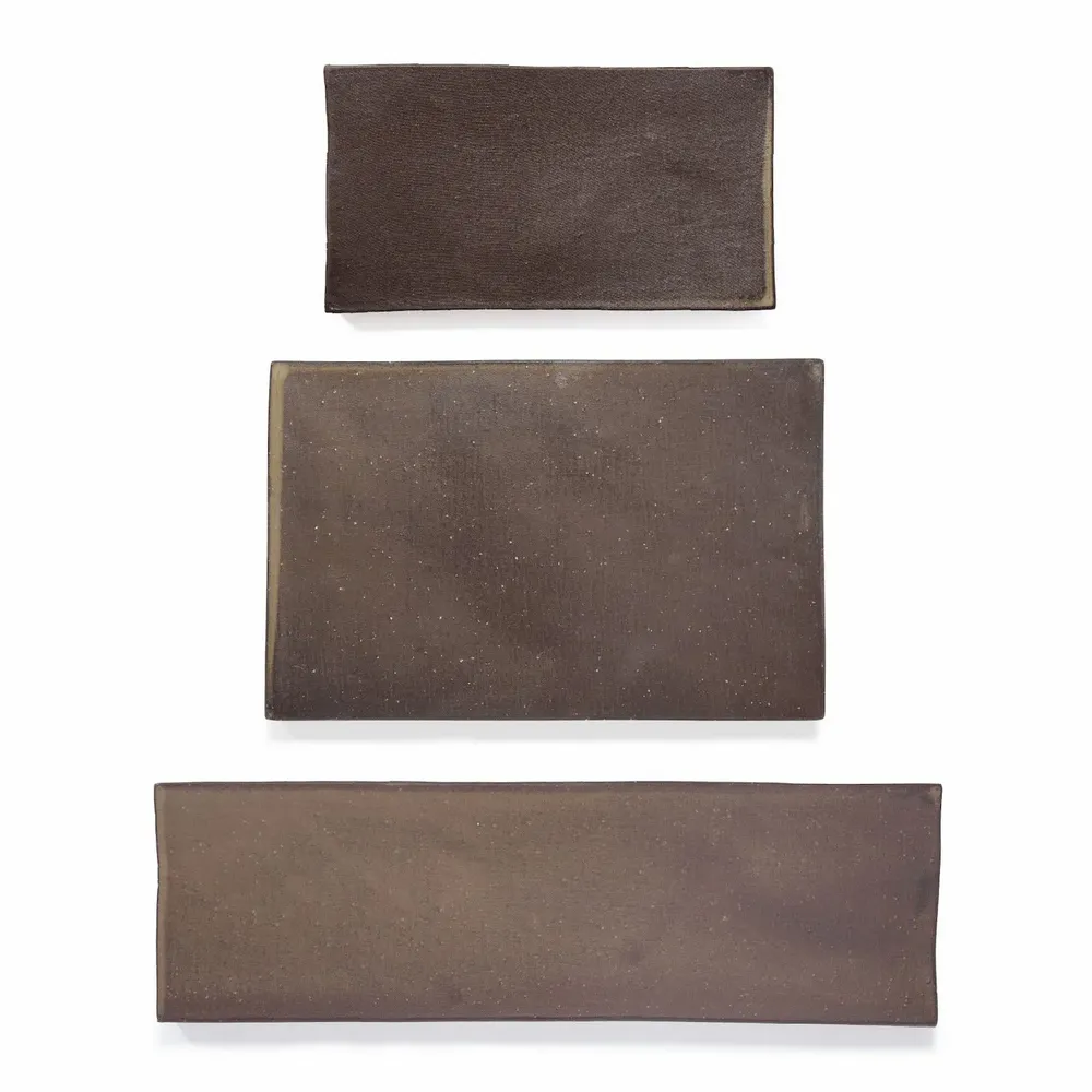 Assiettes de réception - Assiette rectangulaire noire et blanche - MARUMITSU POTERIE