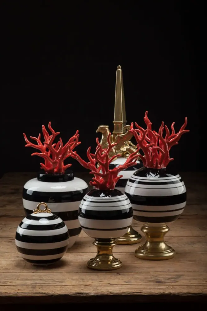 Objets de décoration - Bandes corail - DAL PRA