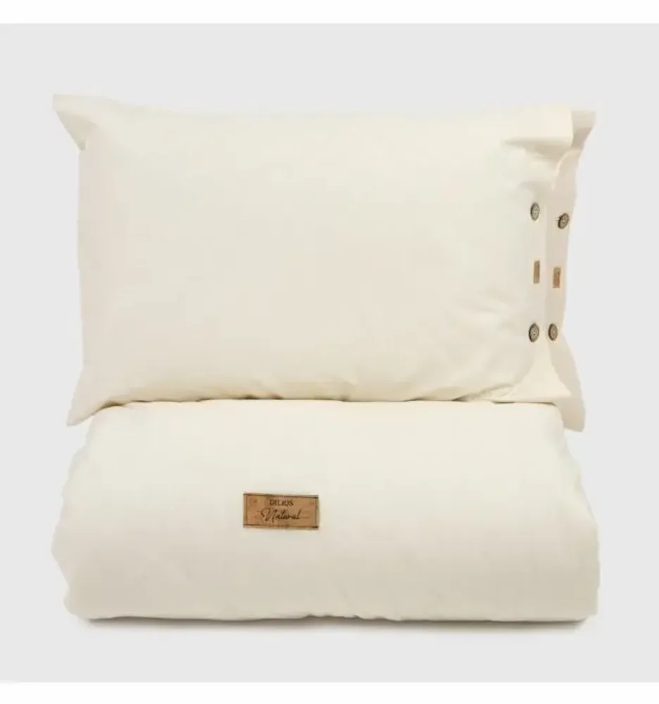 Bed linens - Double bed linen set,  Natural Light,100% raw cotton - DILIOS