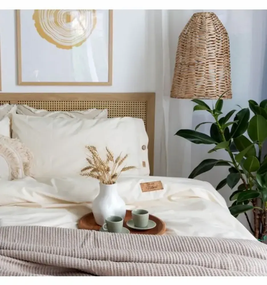 Bed linens - Single bed linen set,  Natural Light,100% raw cotton - DILIOS