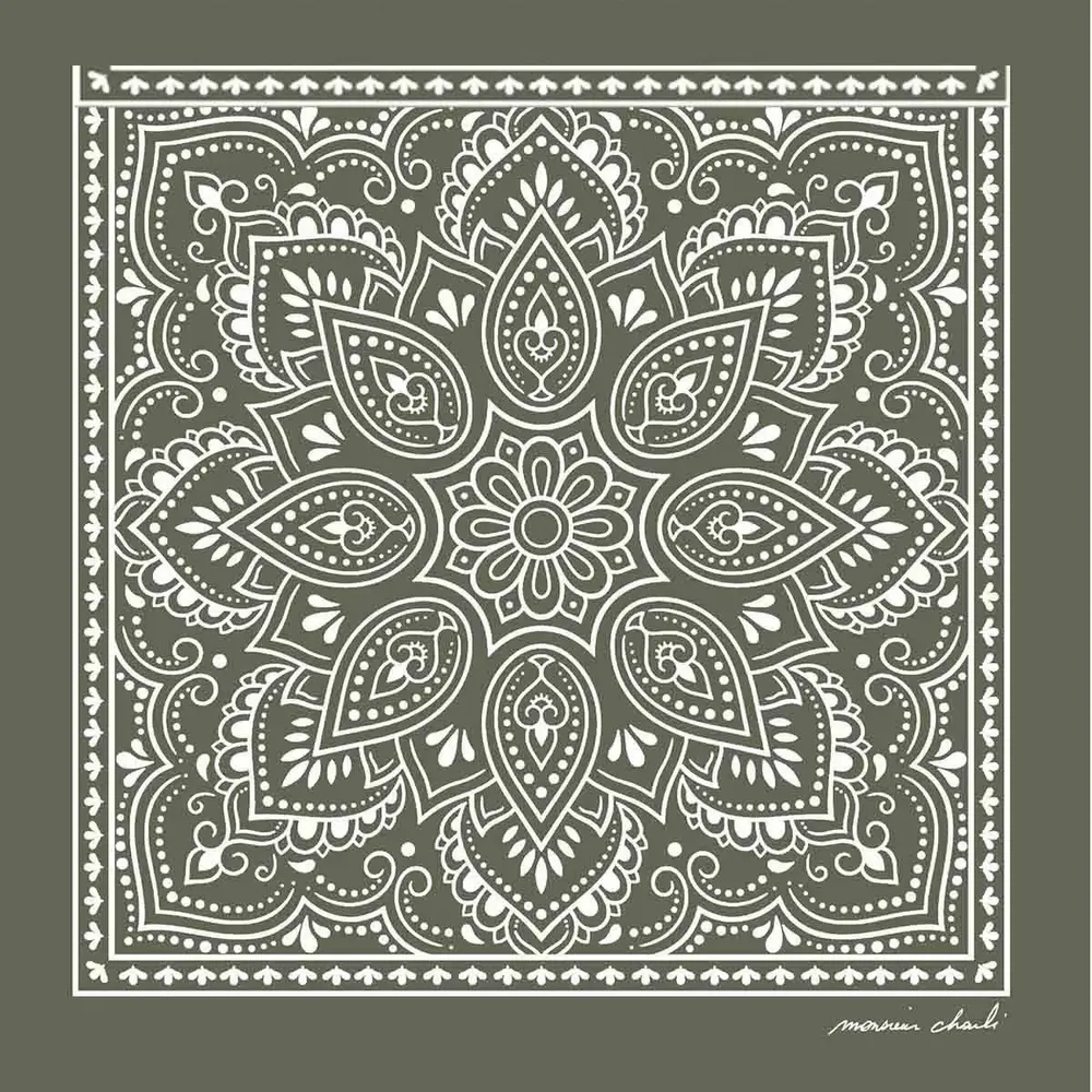Foulards et écharpes - BANDANA COTON STANLEY HERBE - MONSIEUR CHARLI