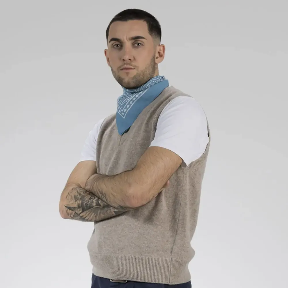 Foulards et écharpes - BANDANA COTON STANLEY TURQUOISE - MONSIEUR CHARLI