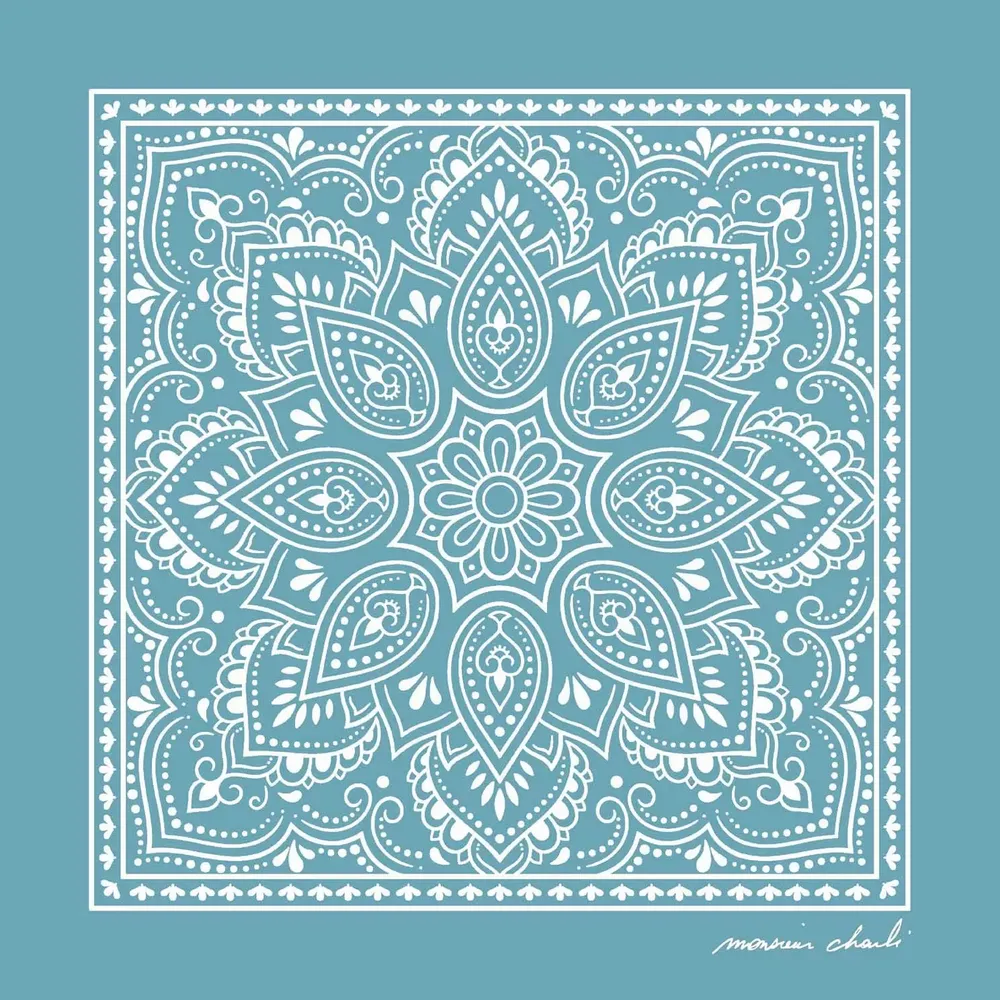 Foulards et écharpes - BANDANA COTON STANLEY TURQUOISE - MONSIEUR CHARLI
