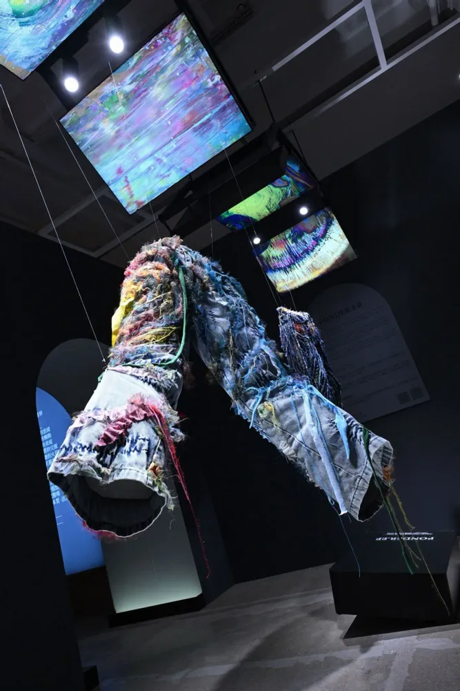 Apparel - “Âme” Embellished Denim Trousers - LUMINANCE BY SIMON YAM