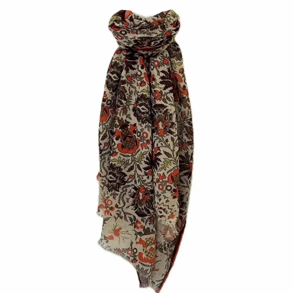 Scarves - BURGUNDY SANTI COTTON CHECK - MONSIEUR CHARLI