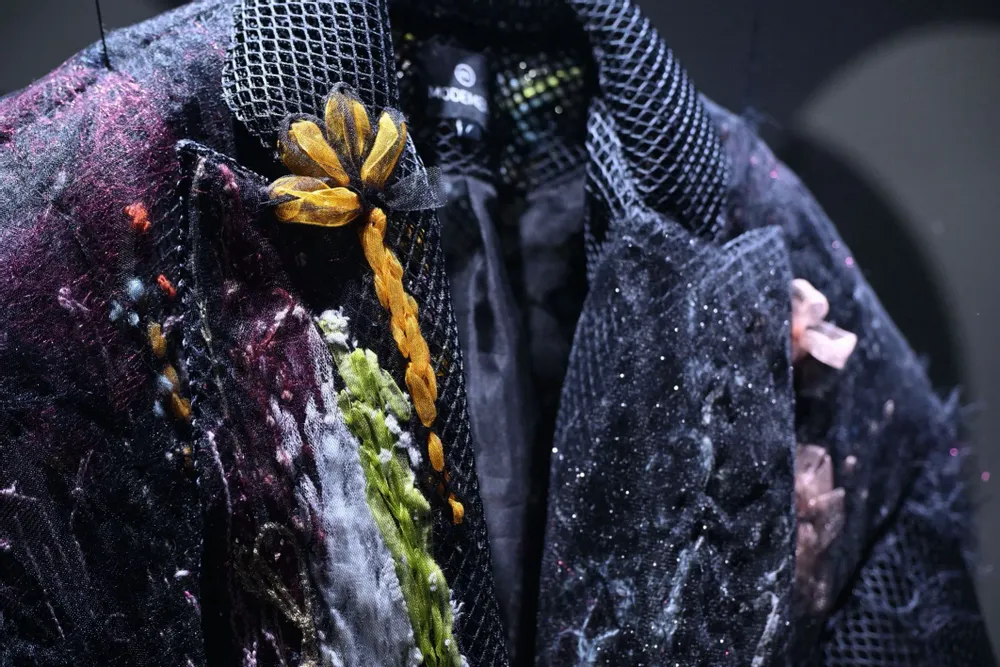 Apparel - "Night Garden" Embroidered Weaving-art Jacket - LUMINANCE BY SIMON YAM