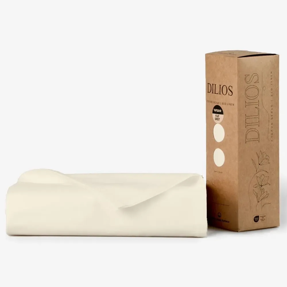 Linge de lit - Drap plat 150/260 NATUREL, 100 % coton brut - DILIOS
