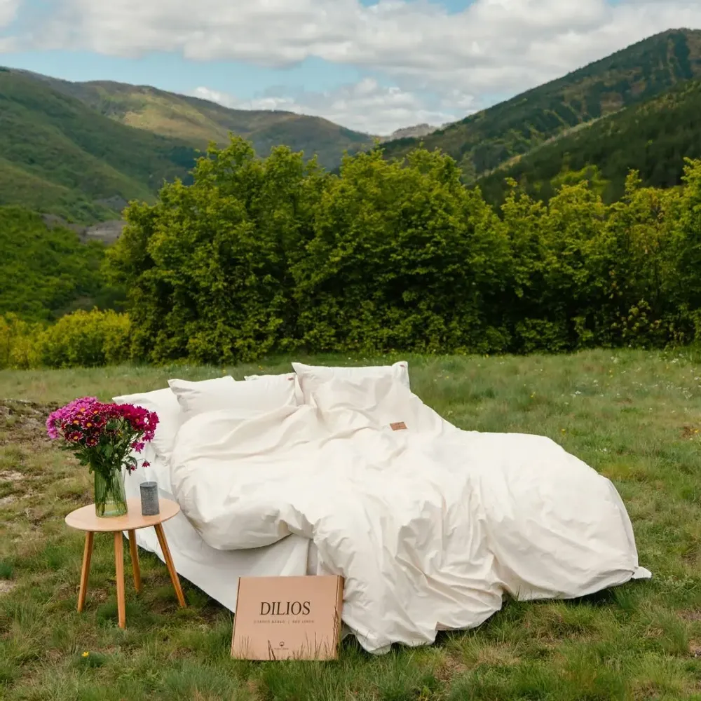 Linge de lit - Drap plat 240/260 NATUREL, 100 % coton brut - DILIOS