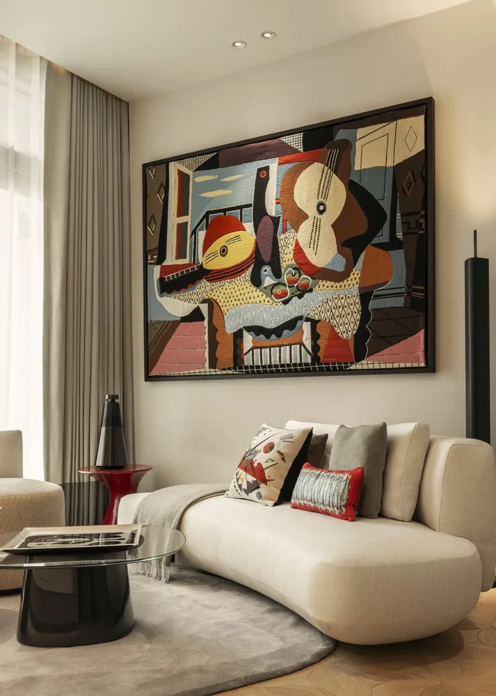 Fresques murales décoratives - TAPISSERIE PICASSO "MANDOLINE ET GUITARE" - JULES PANSU