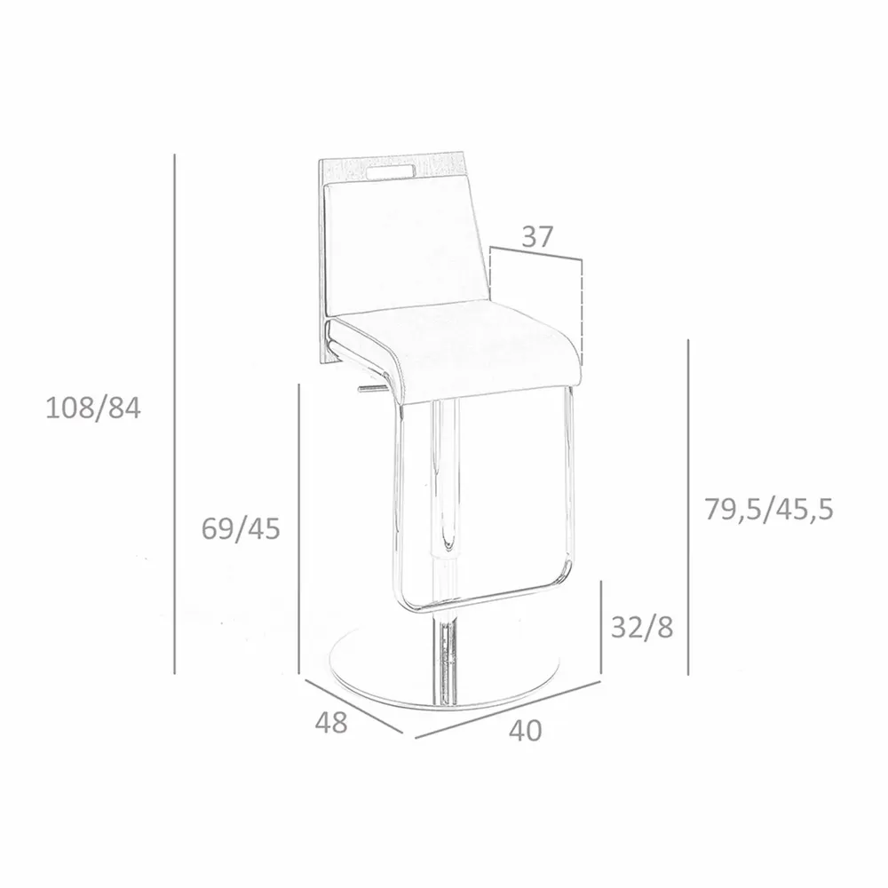 Chairs - Brown and walnut leatherette swivel stool - ANGEL CERDÁ