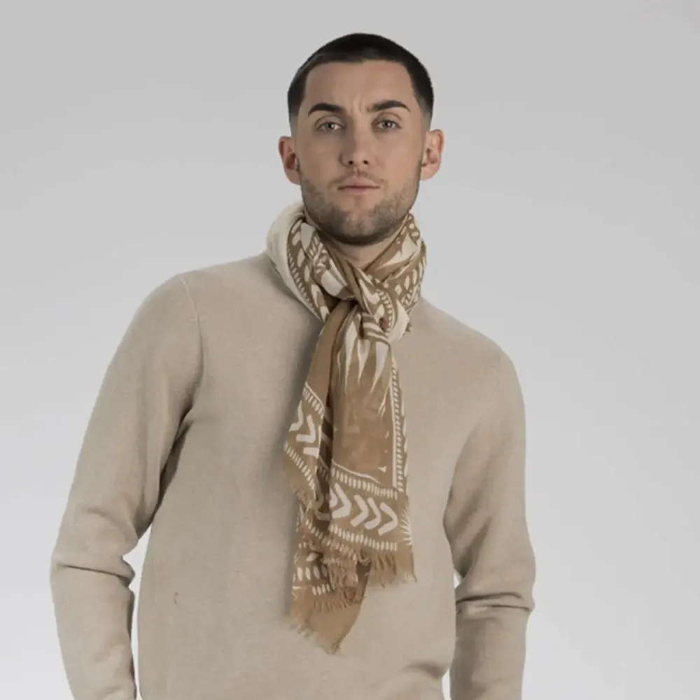 Scarves - COTTON SERAPHIN SAND CHECK - MONSIEUR CHARLI