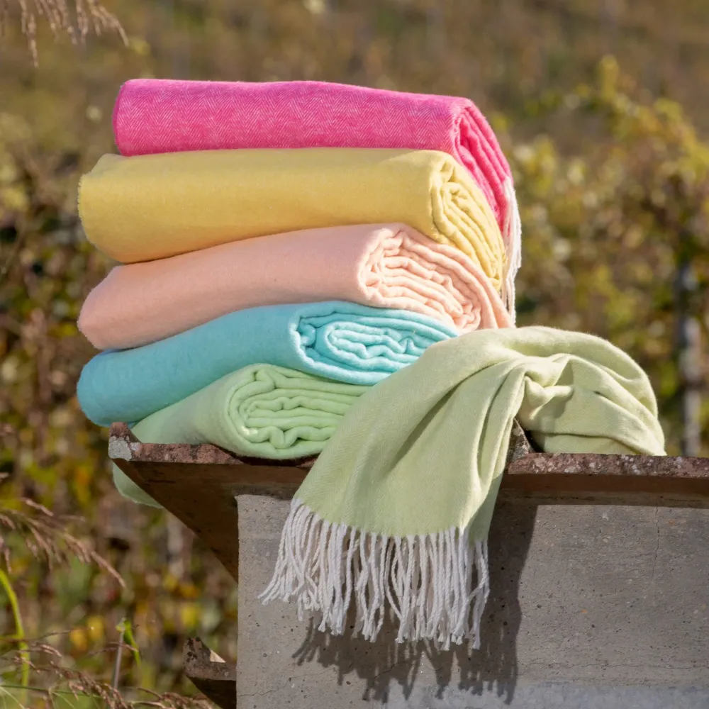 Throw blankets - Babele Herringbone Throw - SOFIA SRL