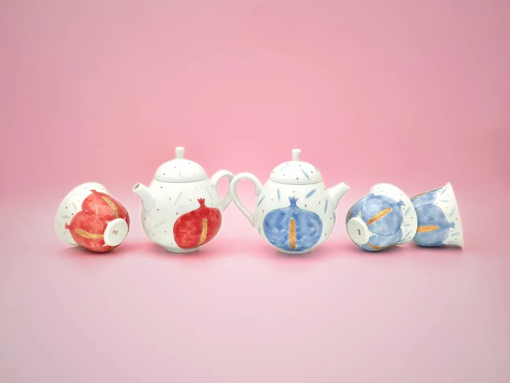 Mugs - Pomegranate Holiday Cup - Festive Red - GLAZARA