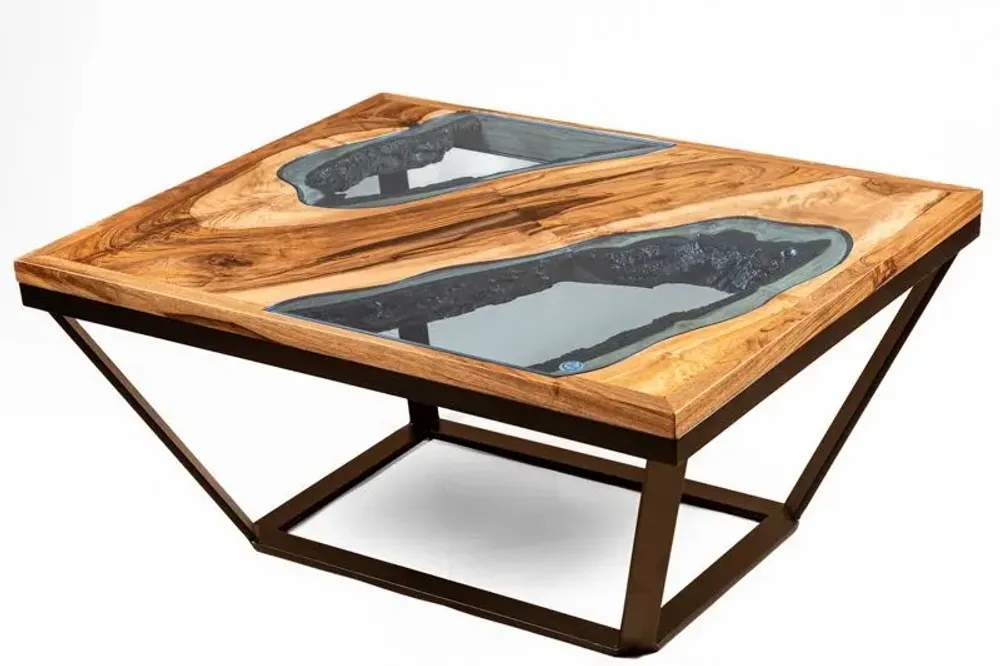 Pièces uniques - Table basse "Les deux Lacs" - HERON DESIGN