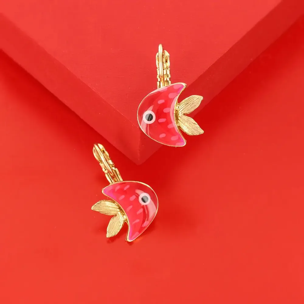 Jewelry - GOLD AND RED JAR SLEEPERS - TARATATA BIJOUX