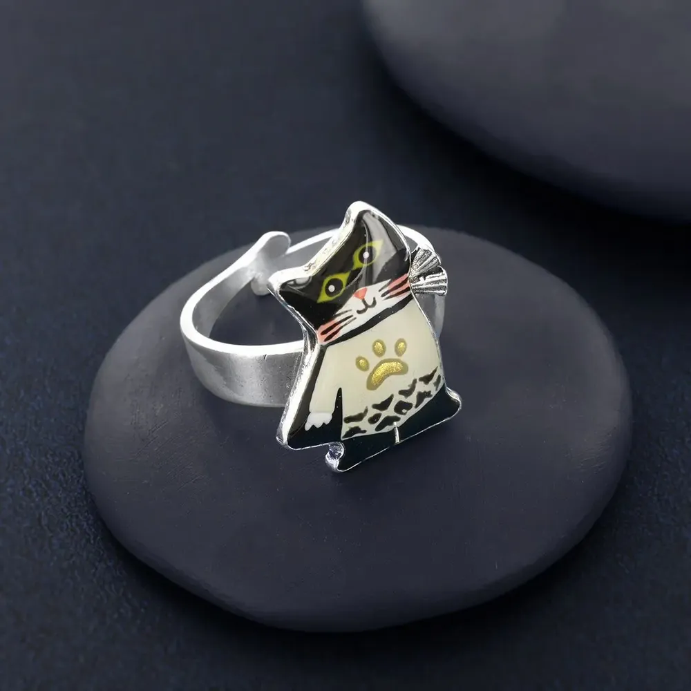 Jewelry - SUPER MEOW RING, SILVER AND BLACK COLOUR - TARATATA BIJOUX