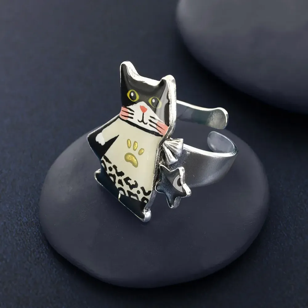 Jewelry - SUPER MEOW RING, SILVER AND BLACK COLOUR - TARATATA BIJOUX
