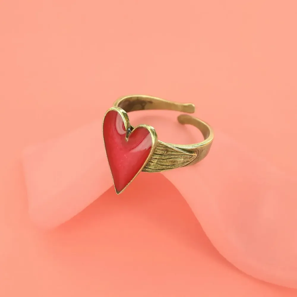 Bijoux - BAGUE SWEET HOME COULEUR BRONZE ROUGE - TARATATA BIJOUX